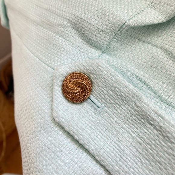 Pastel Tweed sheath dress with gold button detail size M - Picture 7 of 8